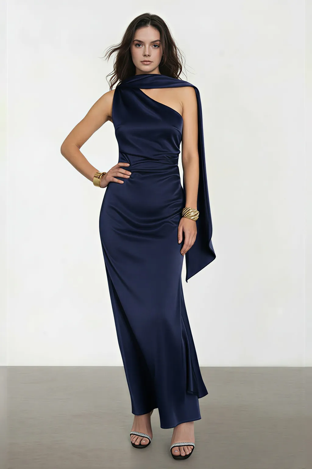 Dazzling Sequin High-Slit Evening Gown