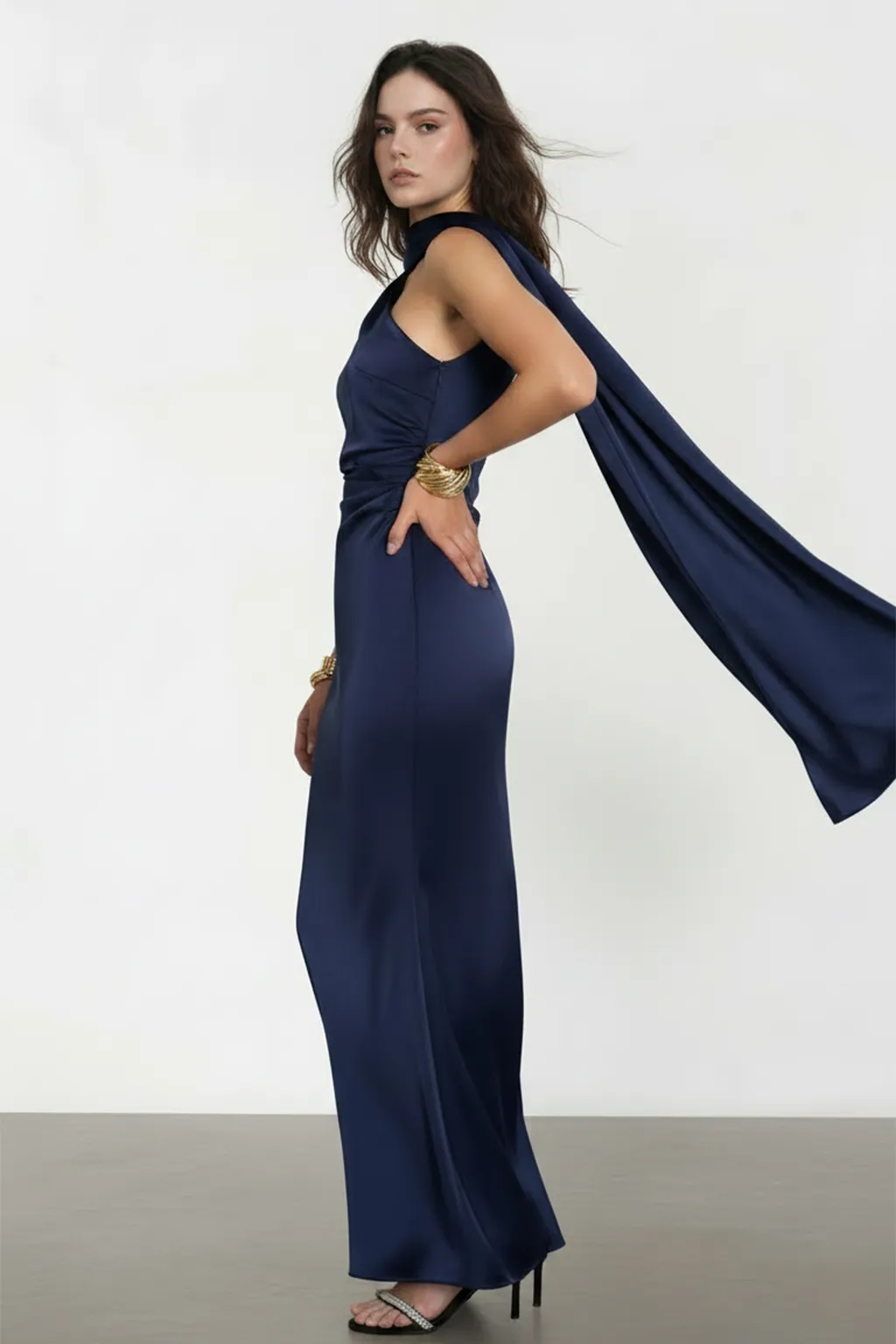 Dazzling Sequin High-Slit Evening Gown