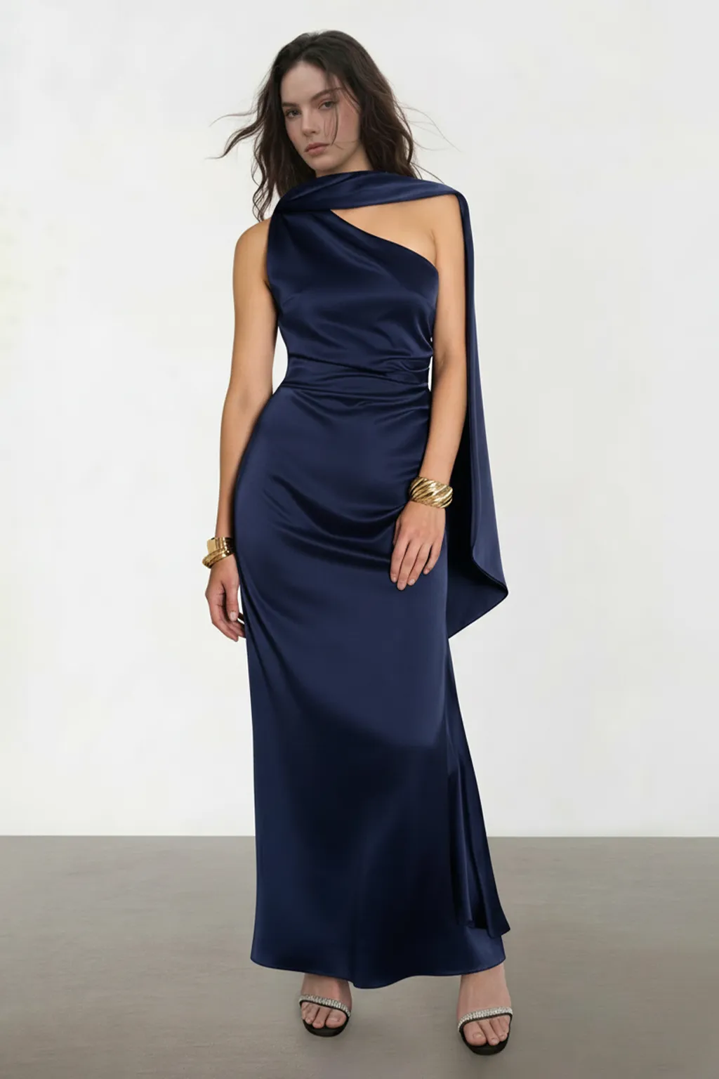 Dazzling Sequin High-Slit Evening Gown