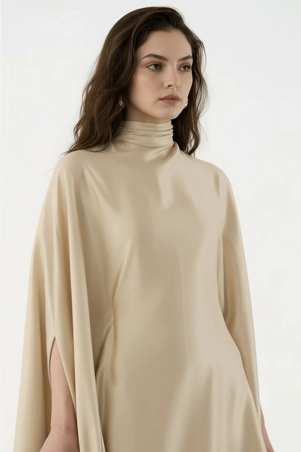 Draped Cape Sleeve Mini Dress