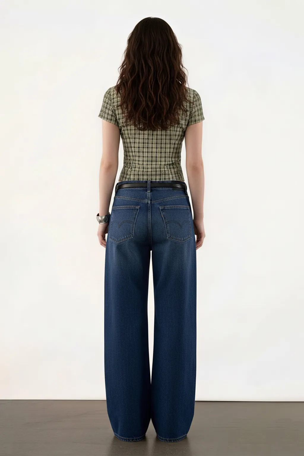 Classic Plaid Collared Crop Top