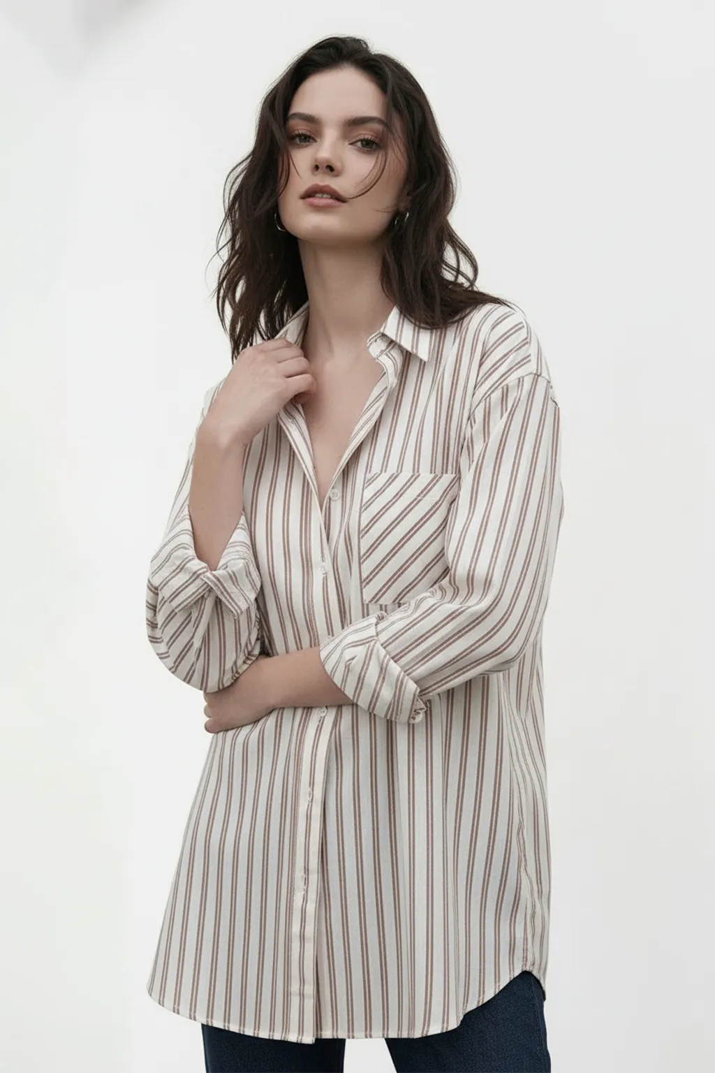 Striped Relaxed Fit Button-Down Shirt