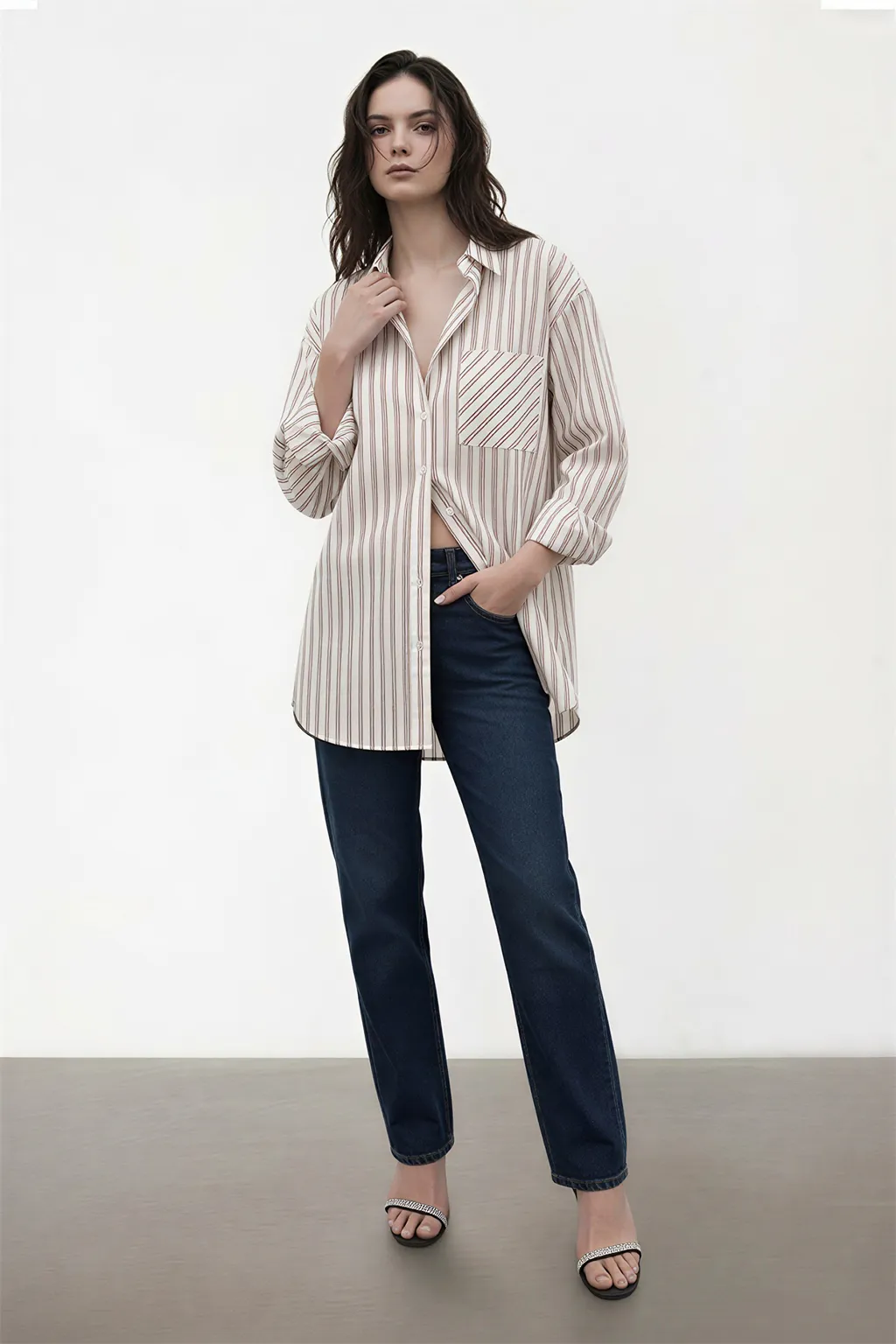 Striped Relaxed Fit Button-Down Shirt