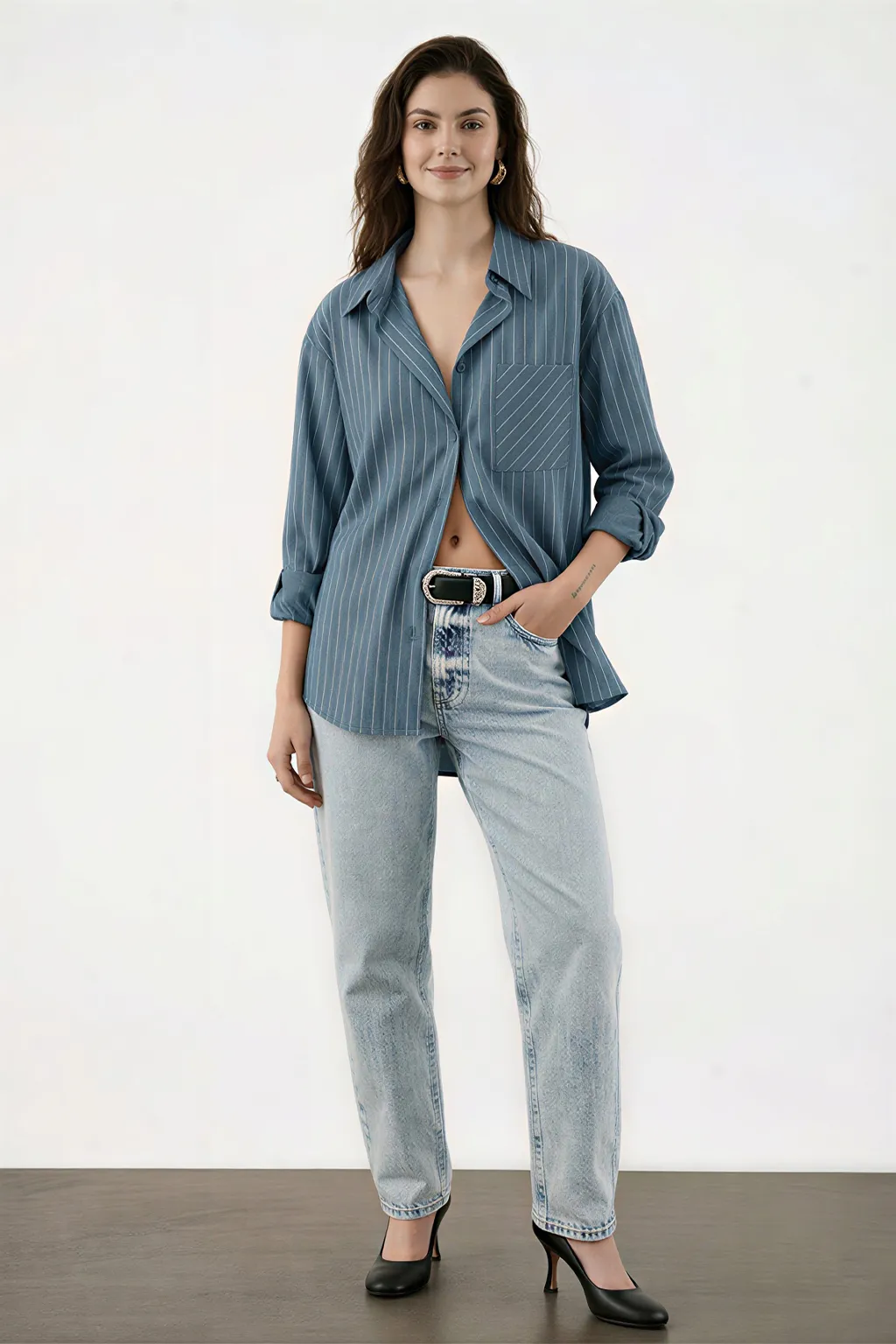 Pinstripe Relaxed Fit Shirt