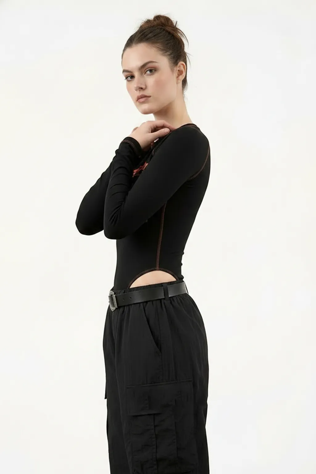 Graphic Print Fitted Crop Top