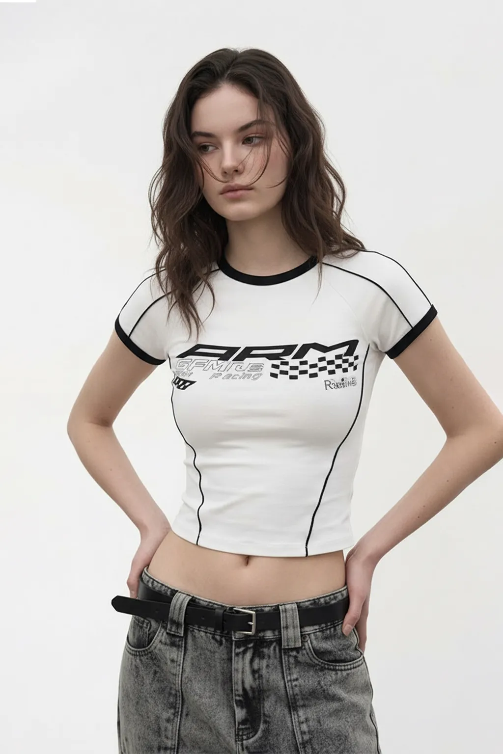 Racing Graphic Contrast Trim Tee