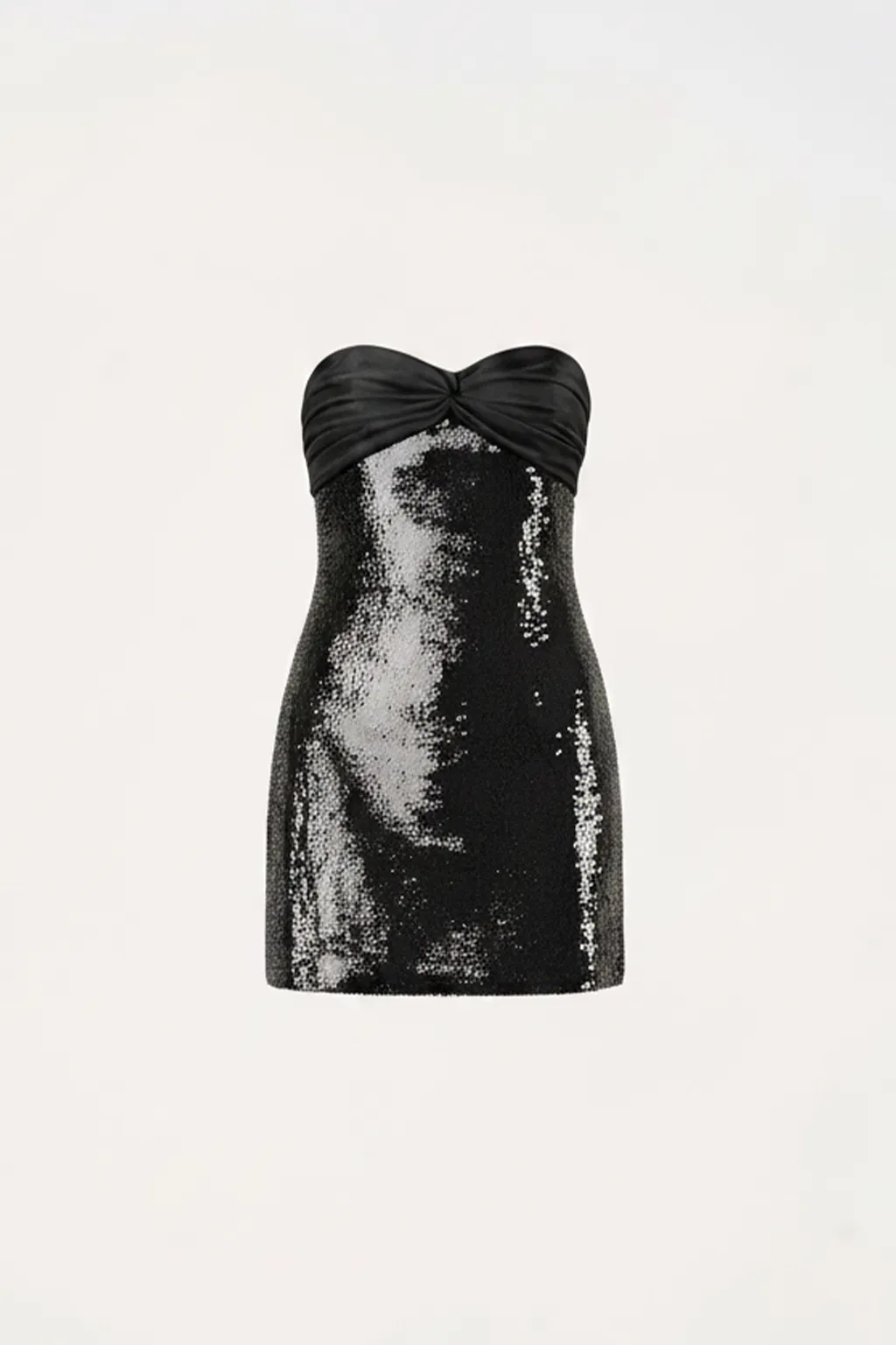 Black Strapless Sequin Mini Dress