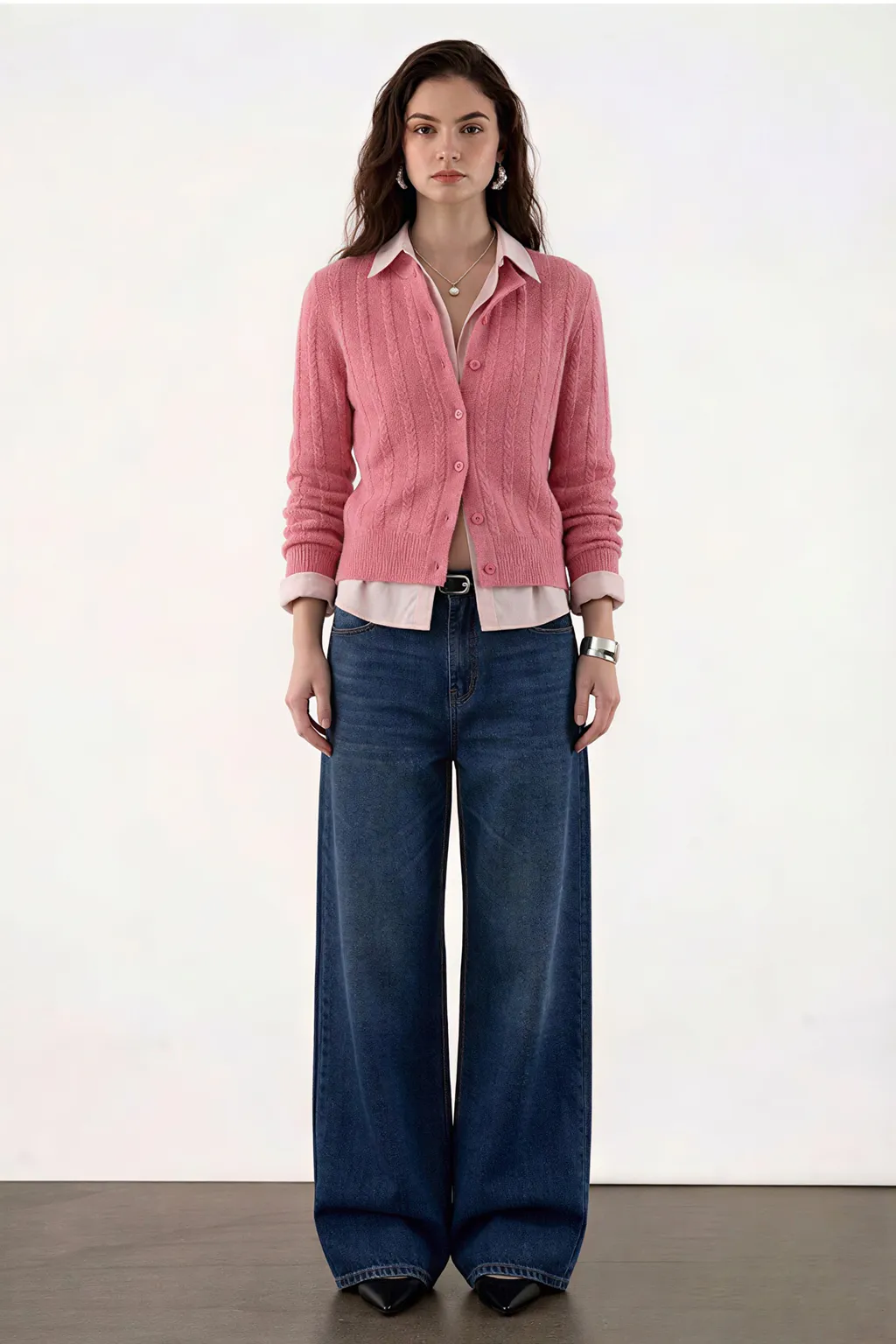 Blush Pink Knit Cardigan