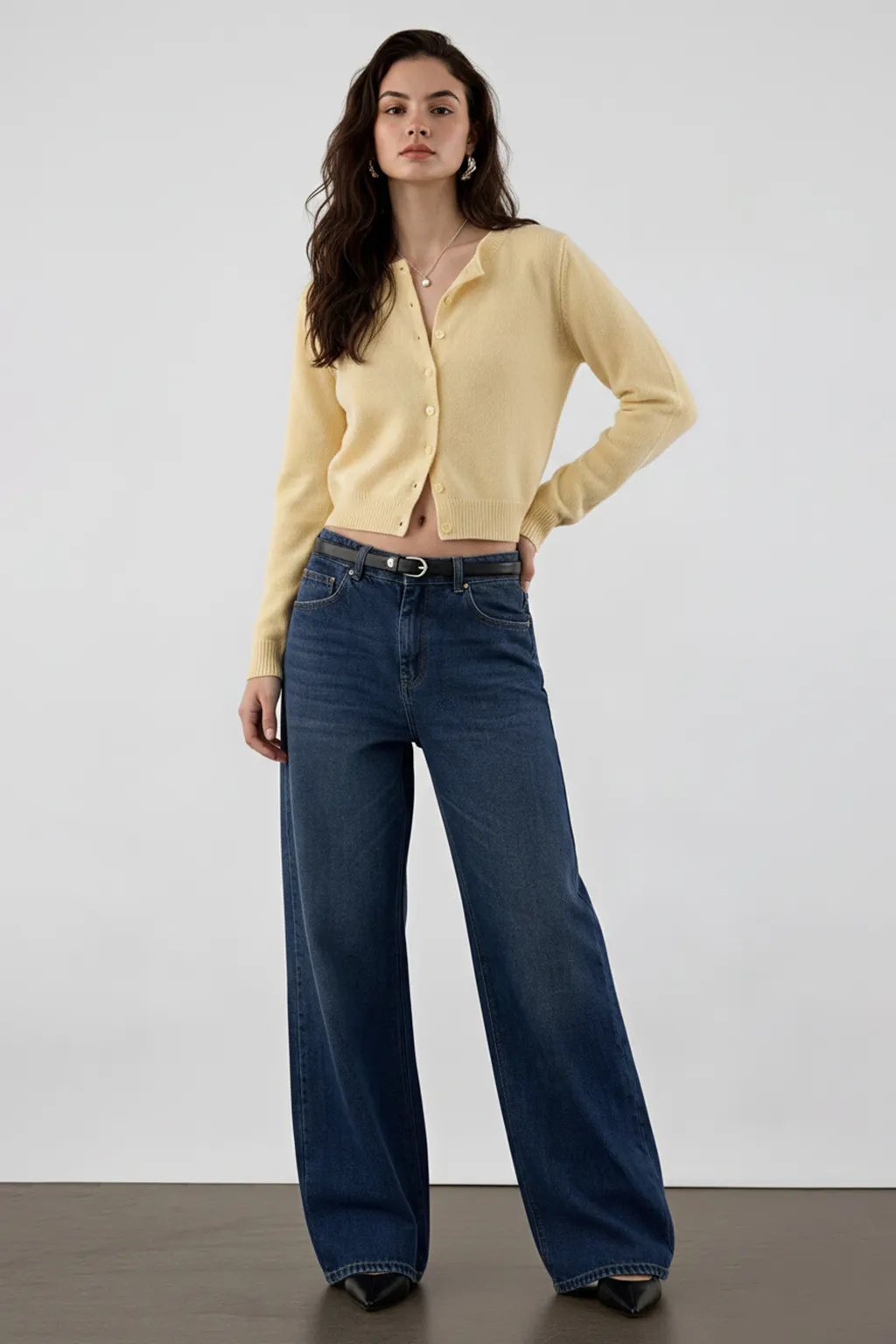 Pastel Yellow Knit Cardigan