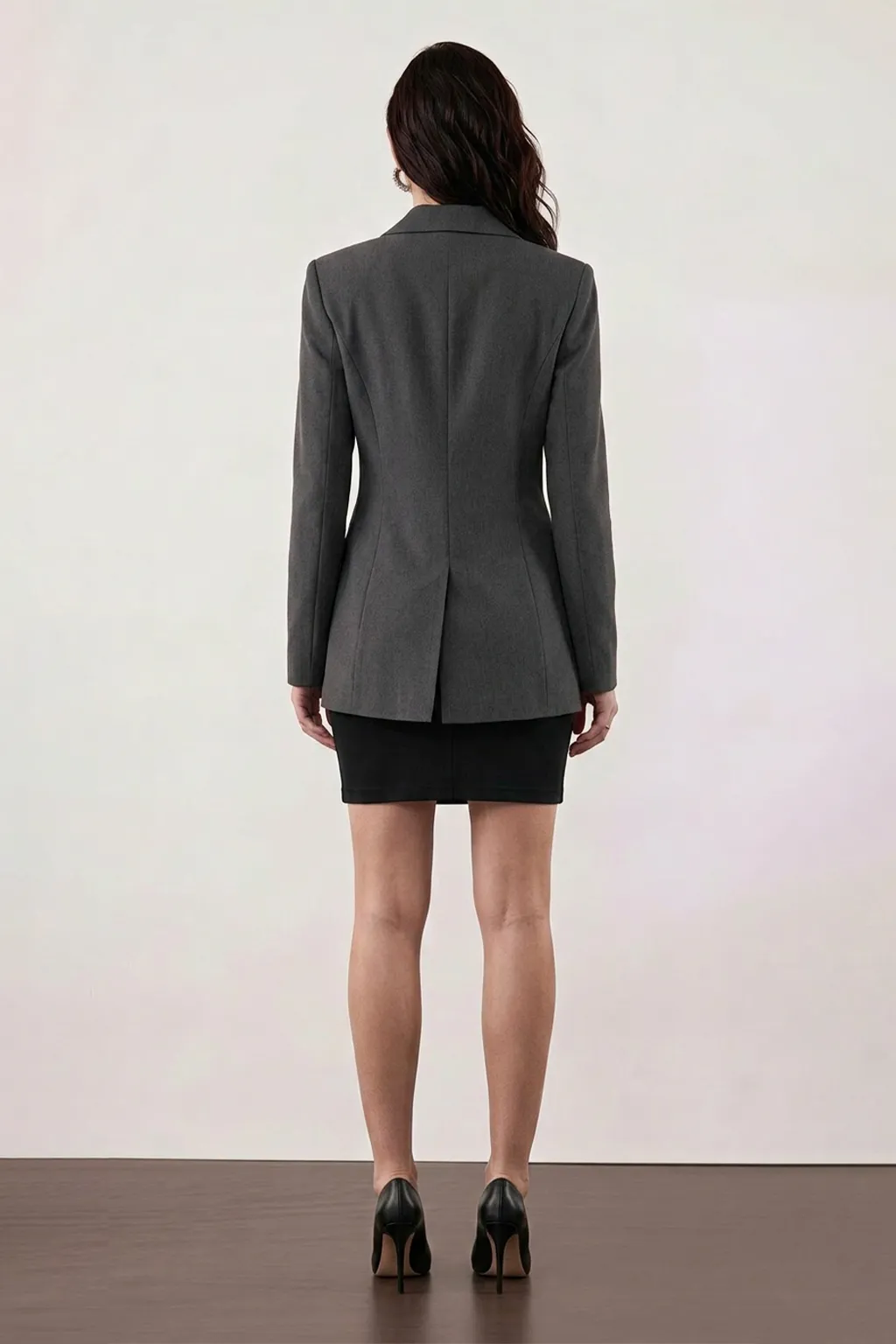 Charcoal Single-Breasted Blazer