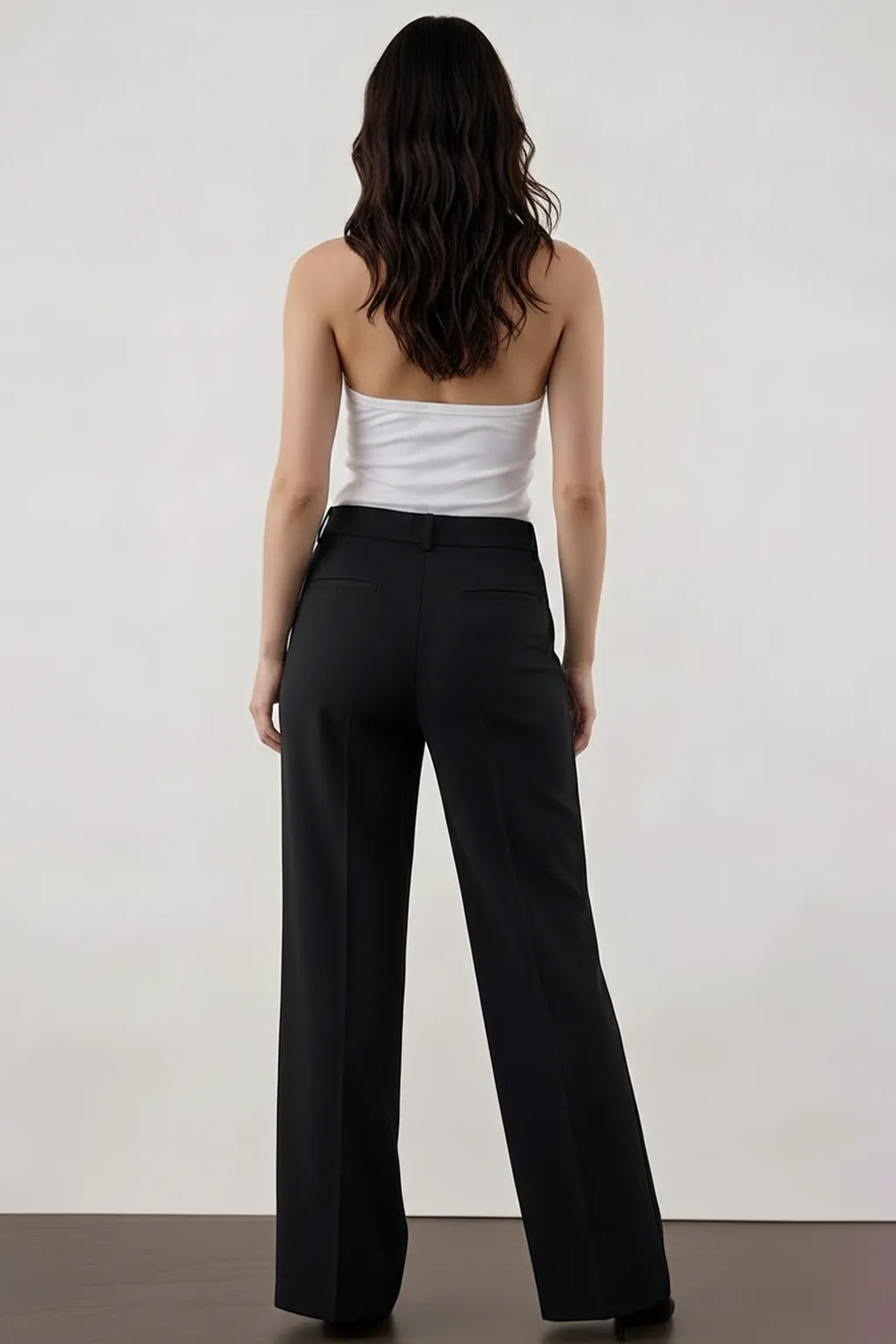 Classic Black Straight-Fit Trousers