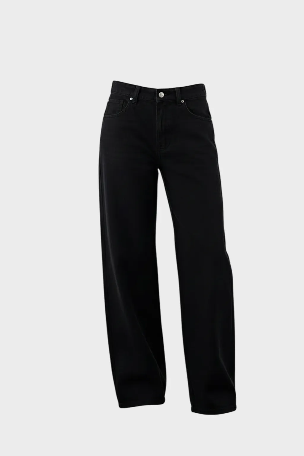 Black Relaxed Straight Jeans