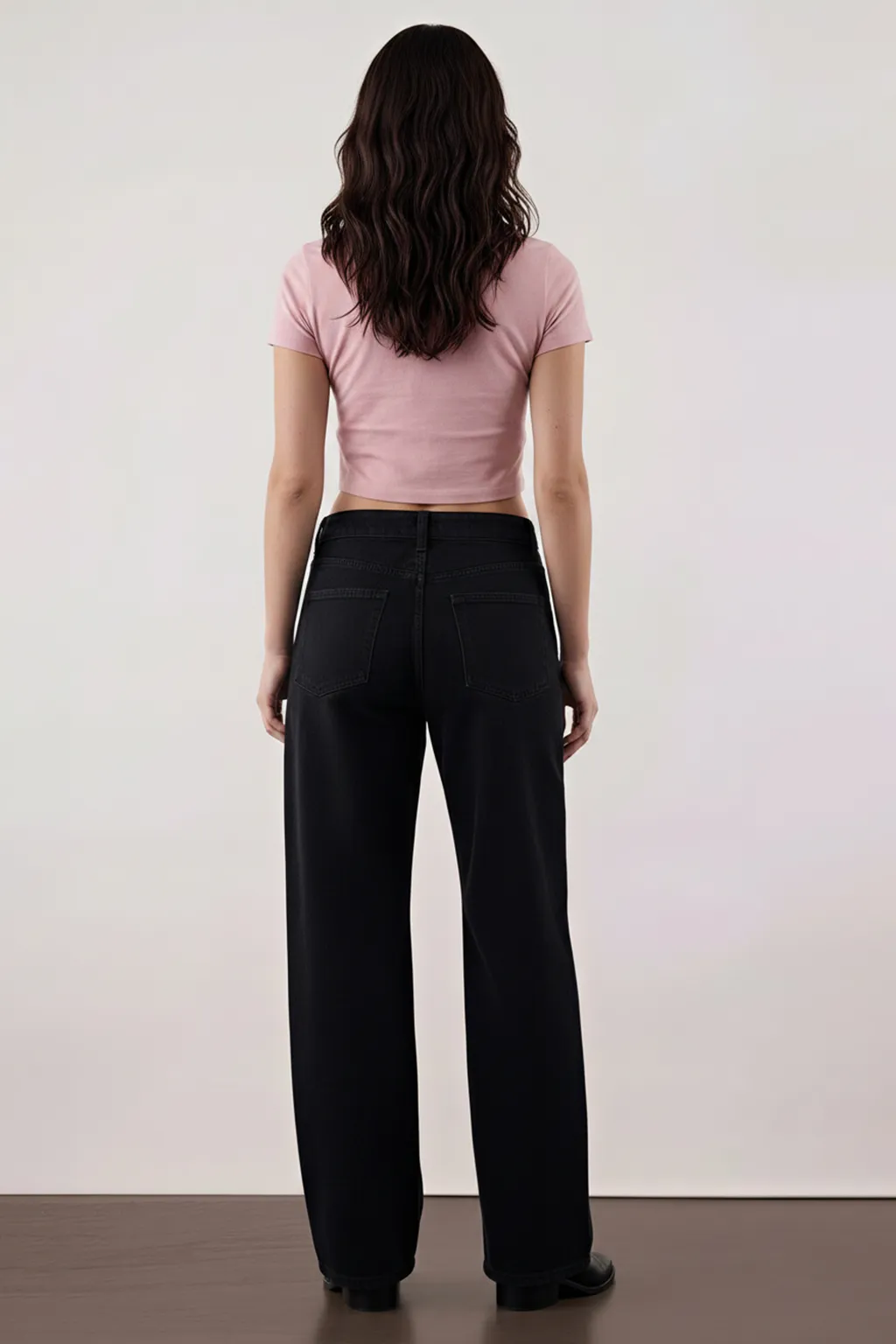 Black Relaxed Straight Jeans