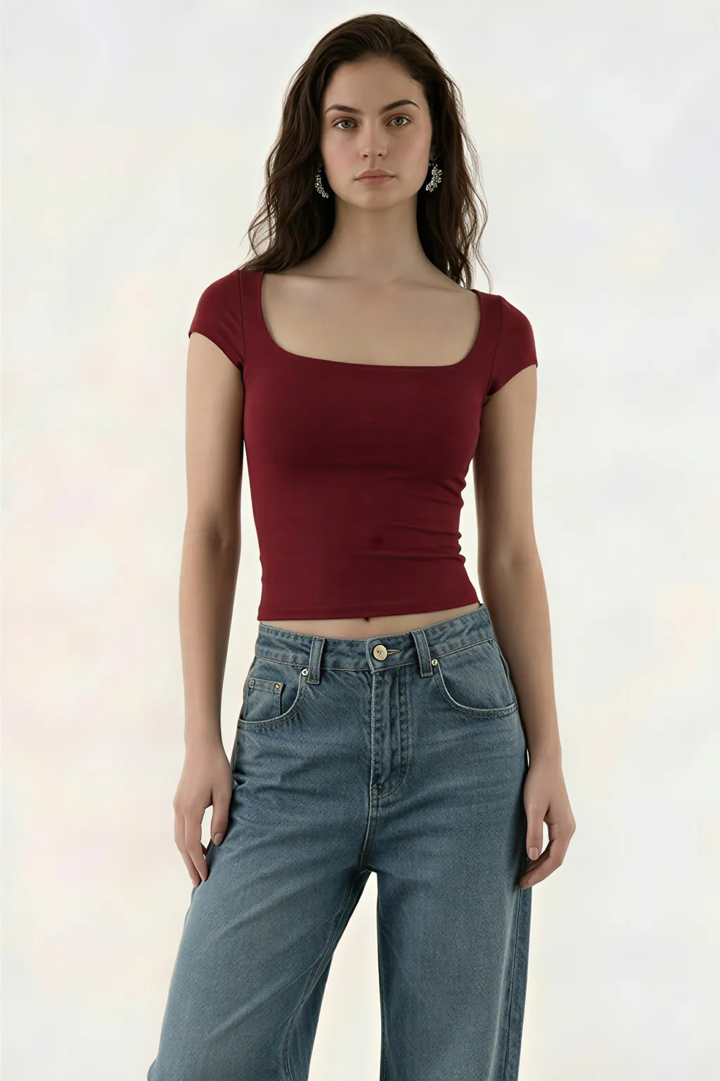 Square Neck Crop Top