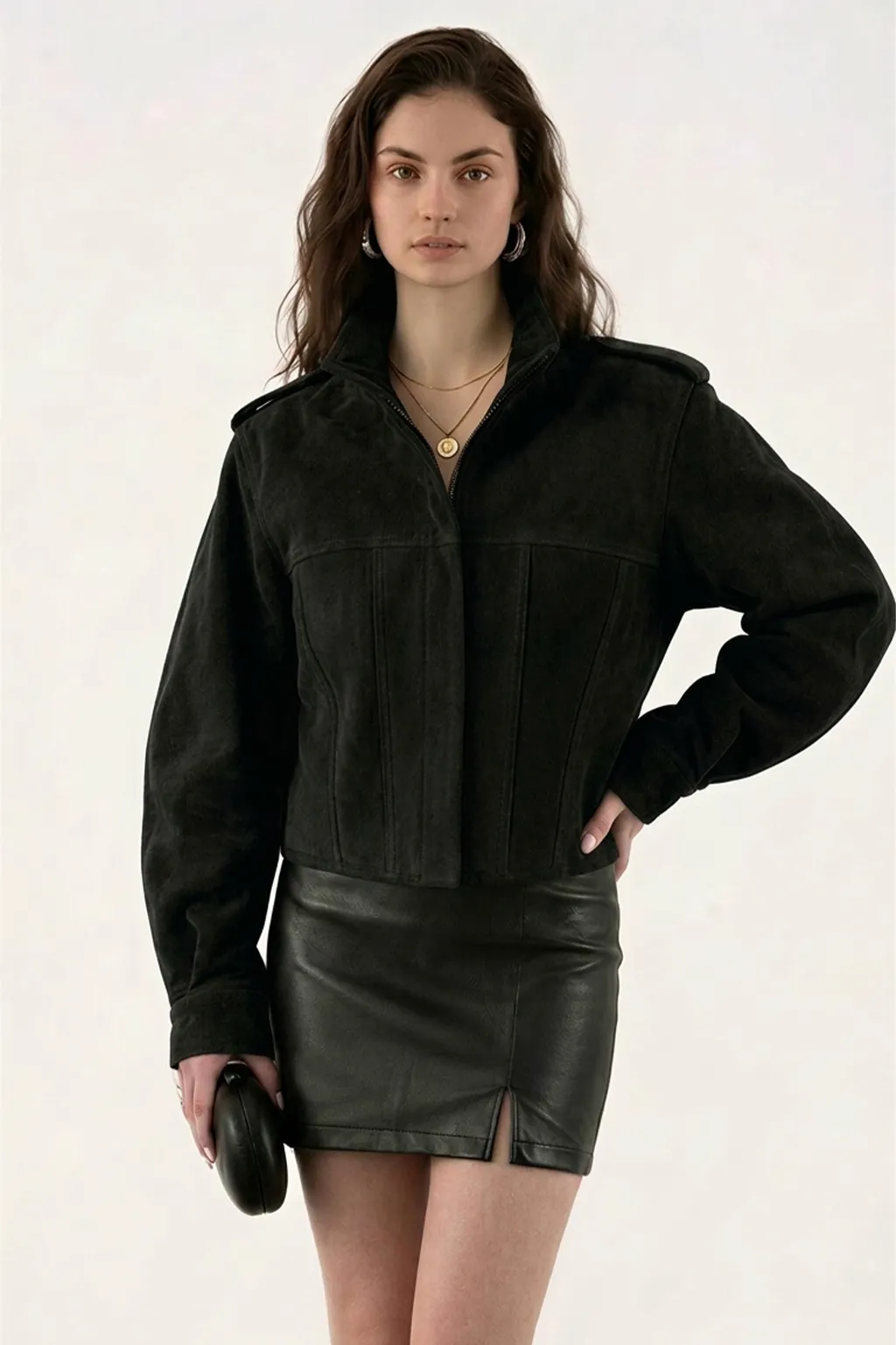Black Cropped Utility Jacket