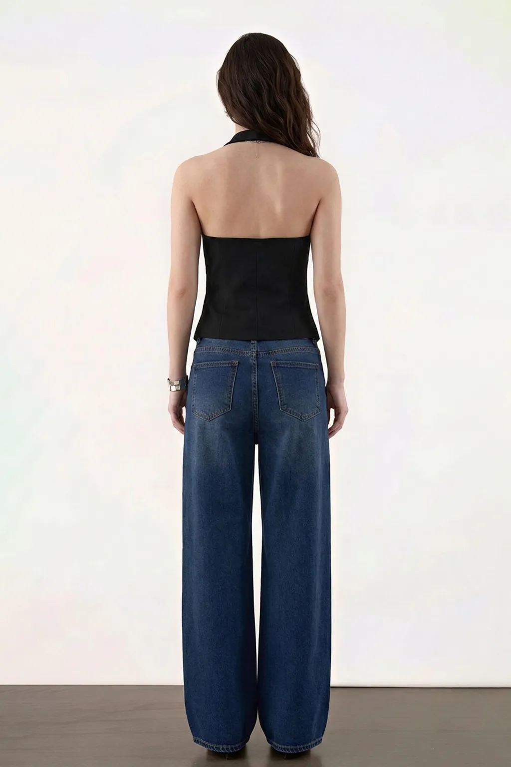 Black Halter-Neck Waistcoat