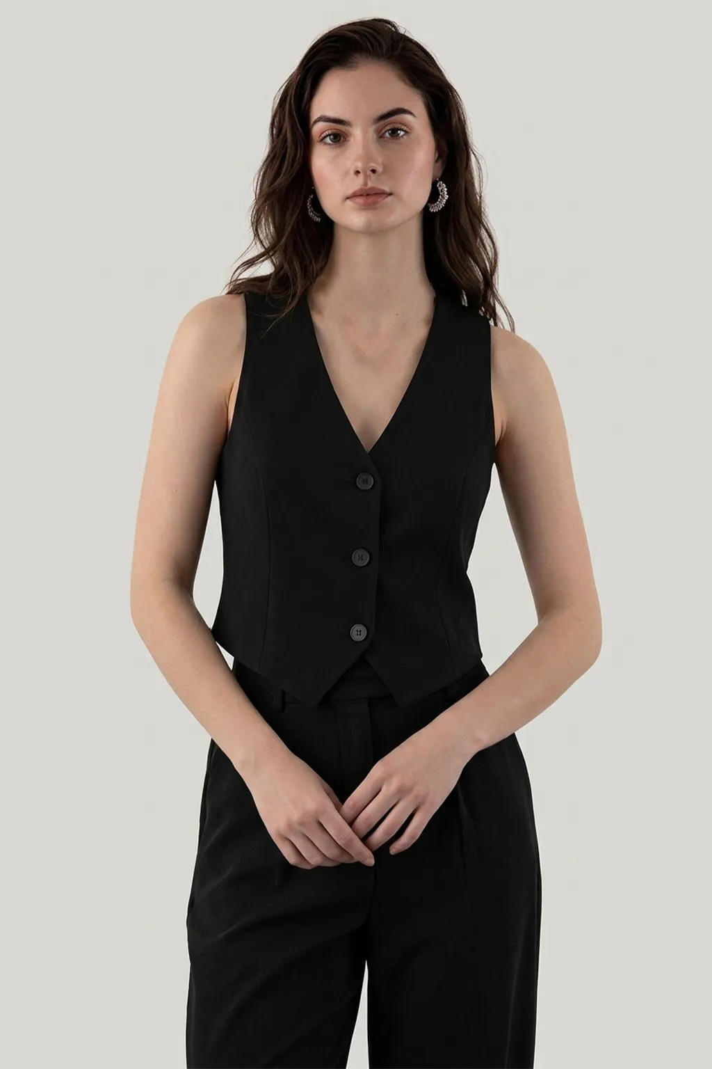 Black Classic Tailored Waistcoat