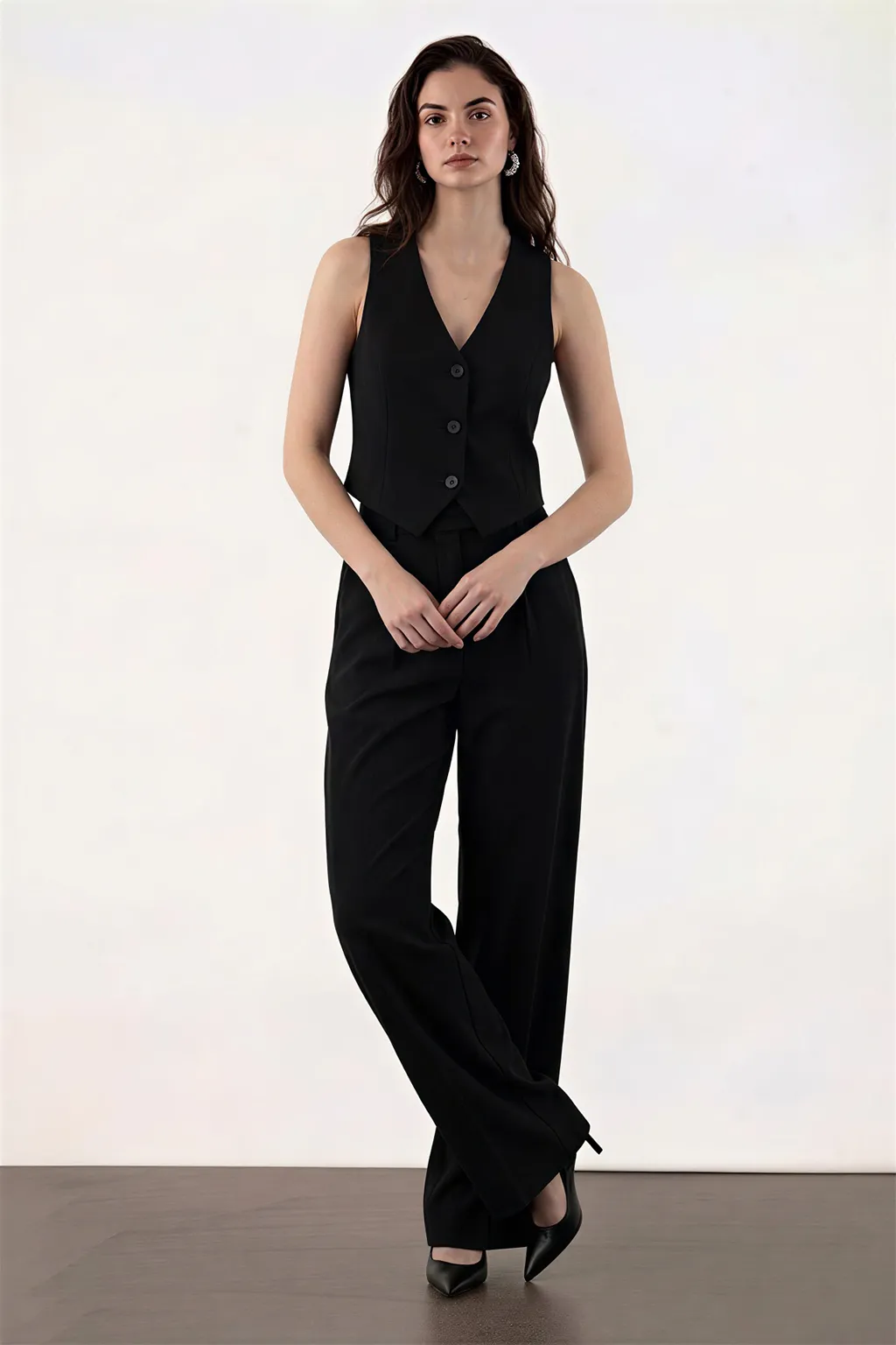 Black Classic Tailored Waistcoat