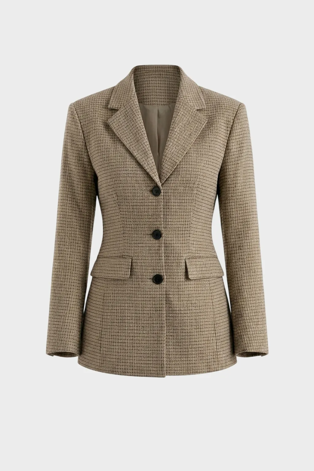 Brown Textured Tailored Blazer