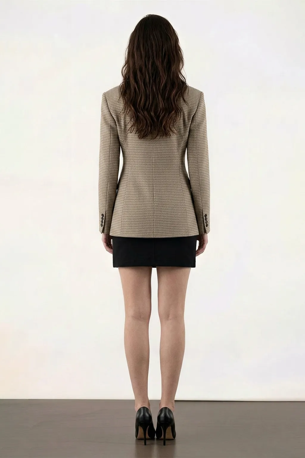 Brown Textured Tailored Blazer