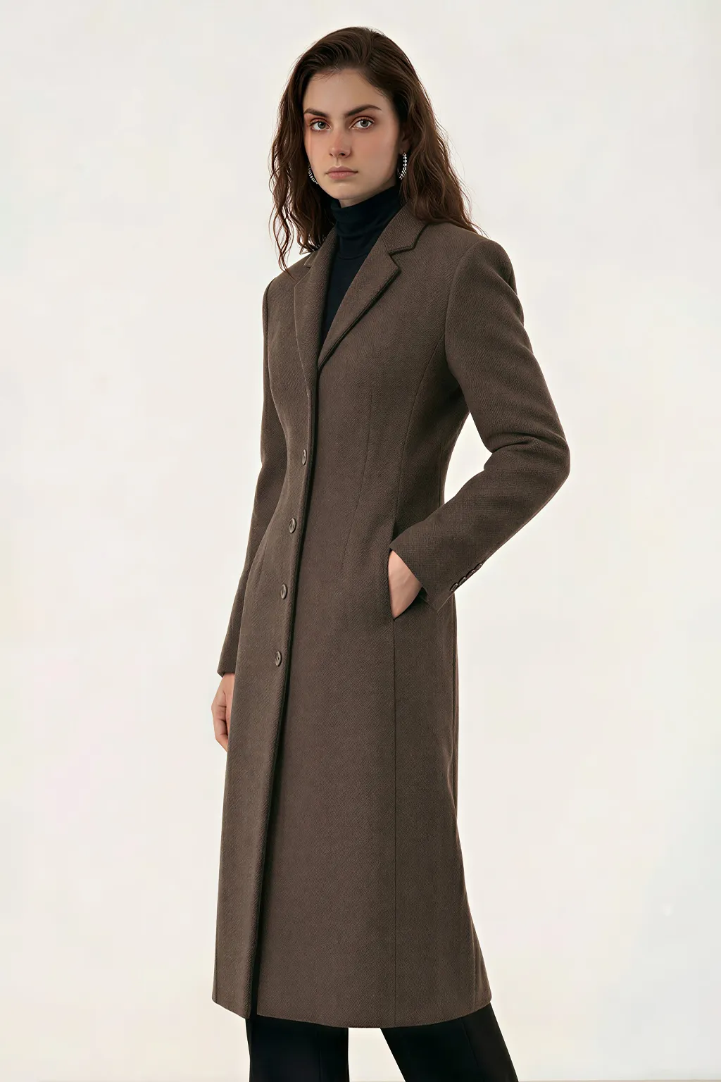 Long Brown Structured Coat