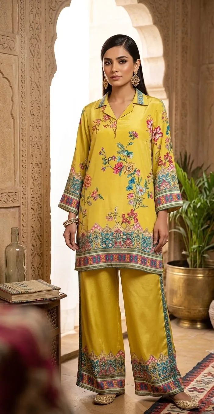 Women's Olive Green Printed Co-ords set  For Women